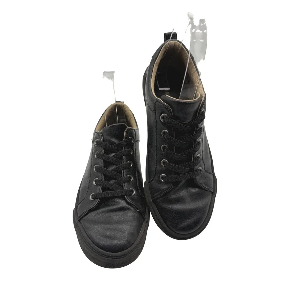 Old Navy Everyday Sneakers Kids Size 3 Black Faux Leather Low Top  Unisex‎